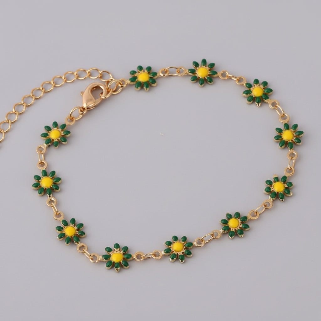 Armband Blumen I mit Emaille