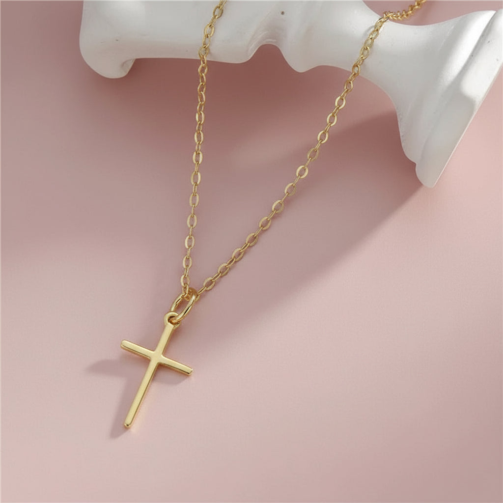 Halskette Kreuz, 925 Silber vergoldet