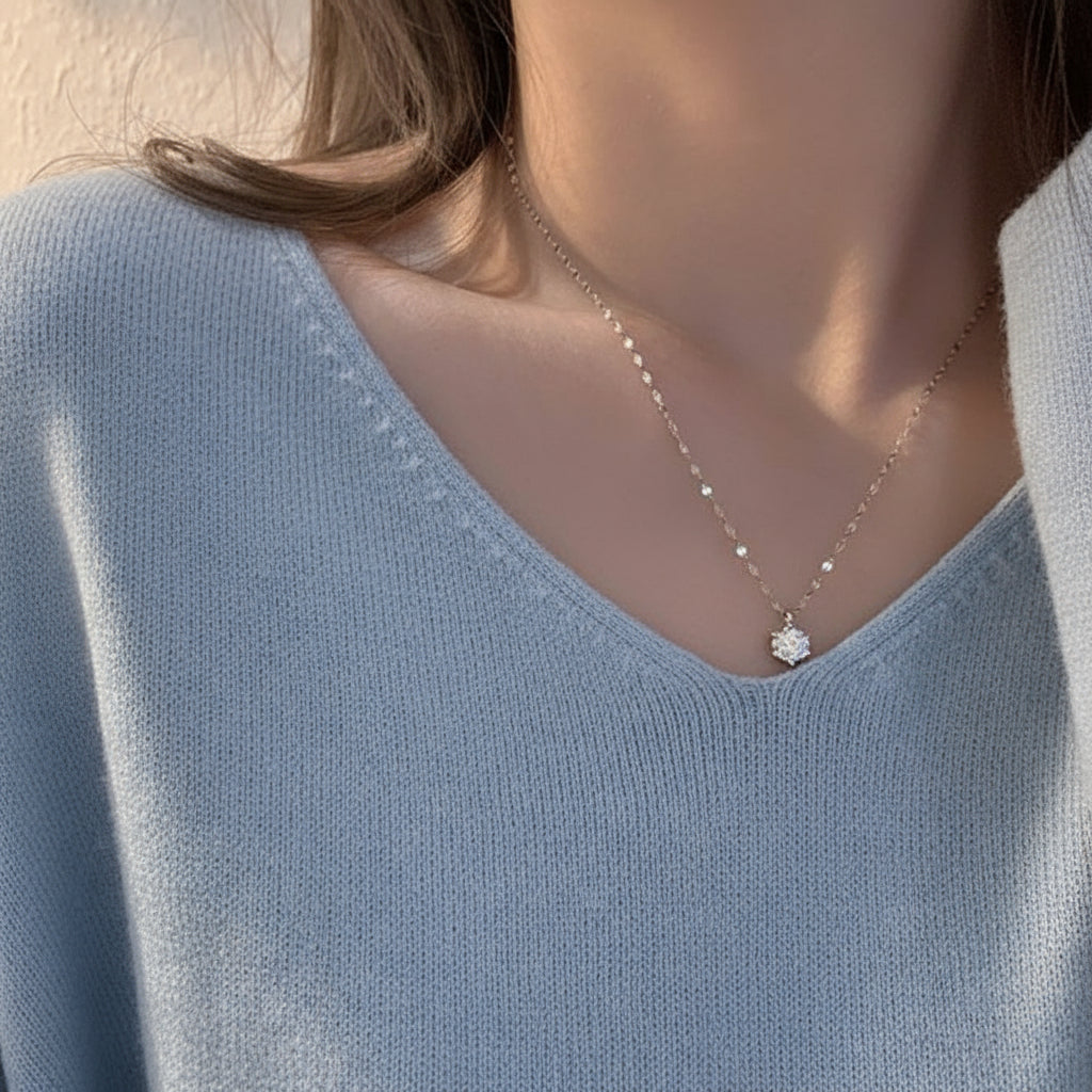 Halskette mit Zirkon-Anhänger 925er Silber