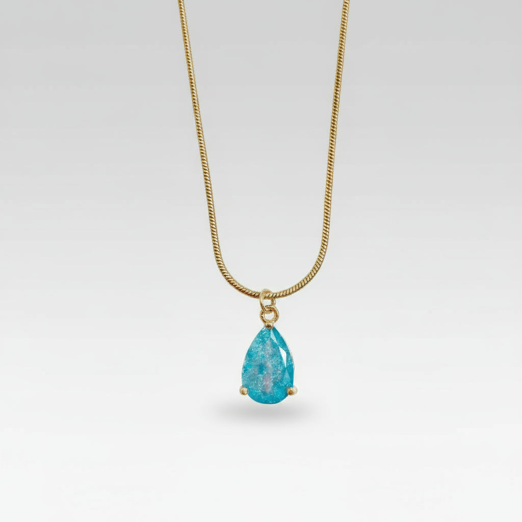 Sky blue teardrop necklace