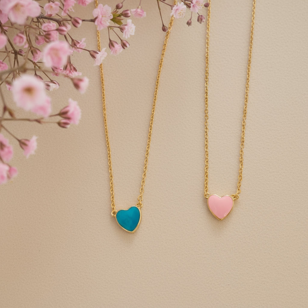 Halskette mit Herz aus Emaille