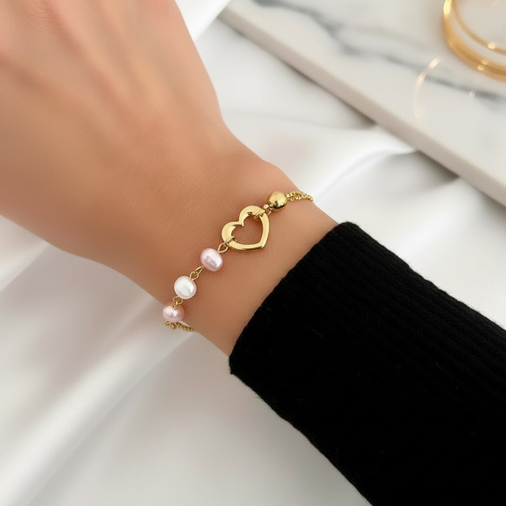 Armband Heart-Pearl