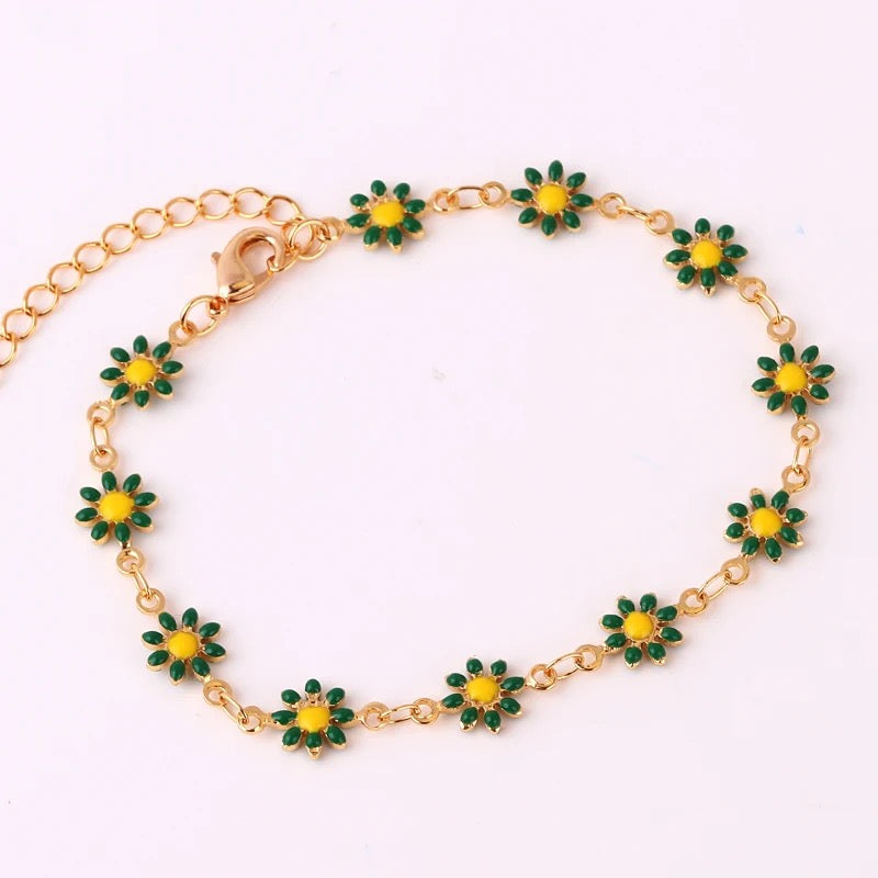 Armband Blumen I mit Emaille