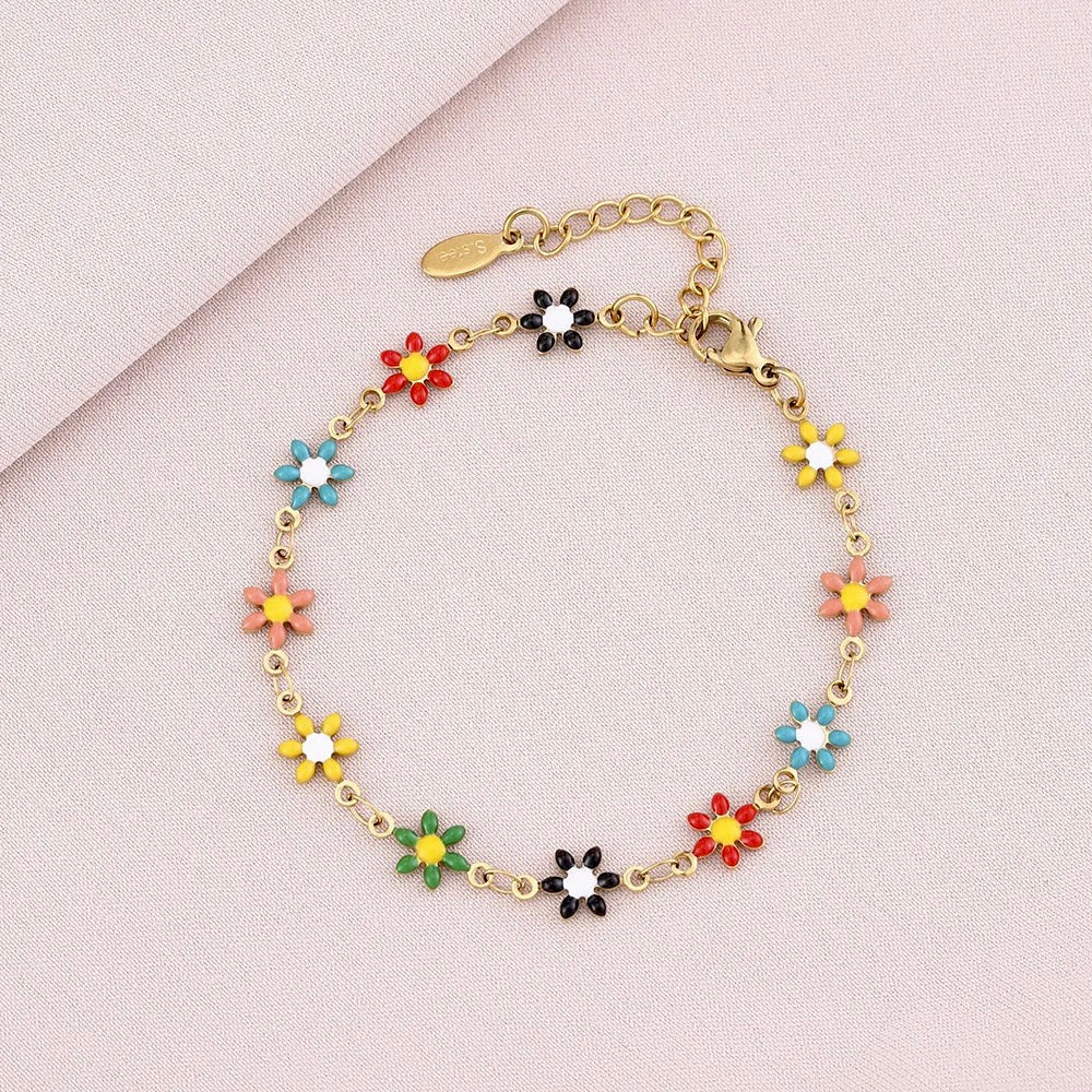 Armband Blumen I mit Emaille