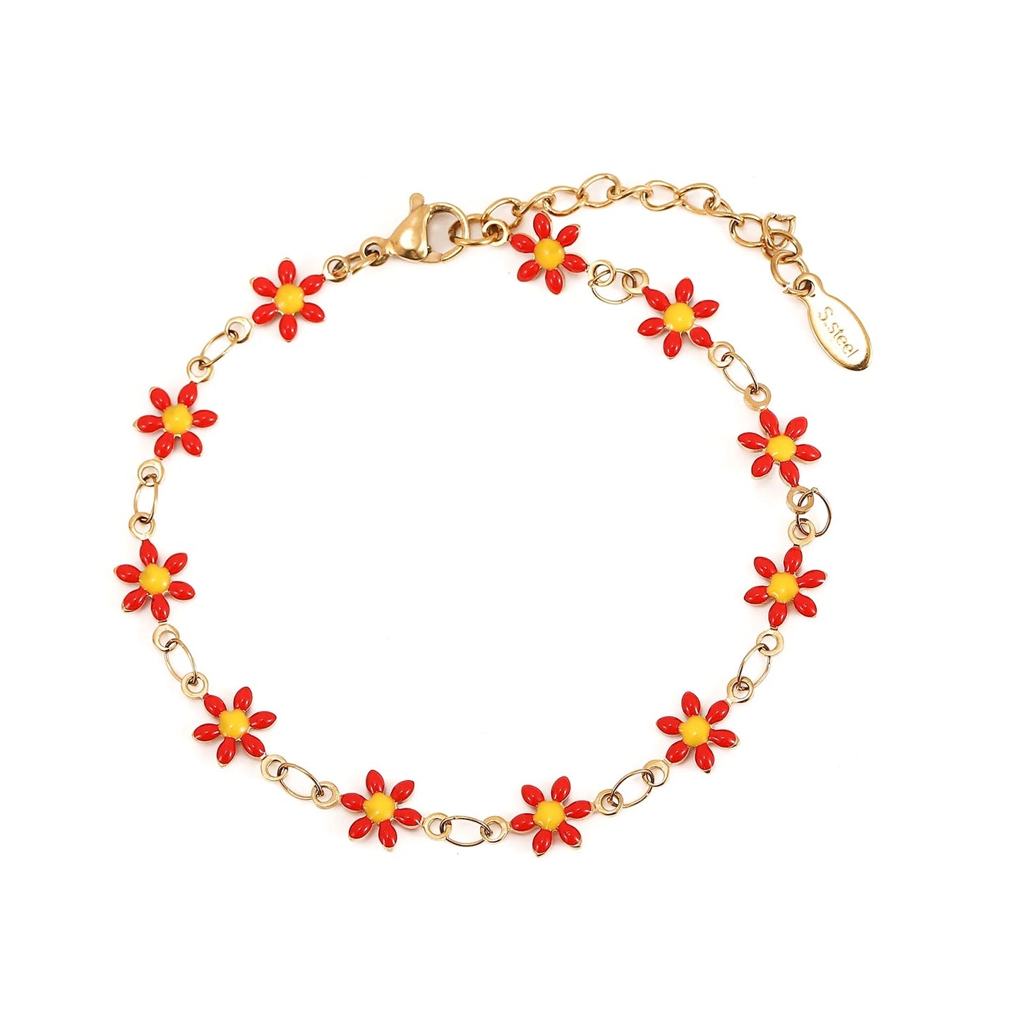 Armband Blumen I mit Emaille