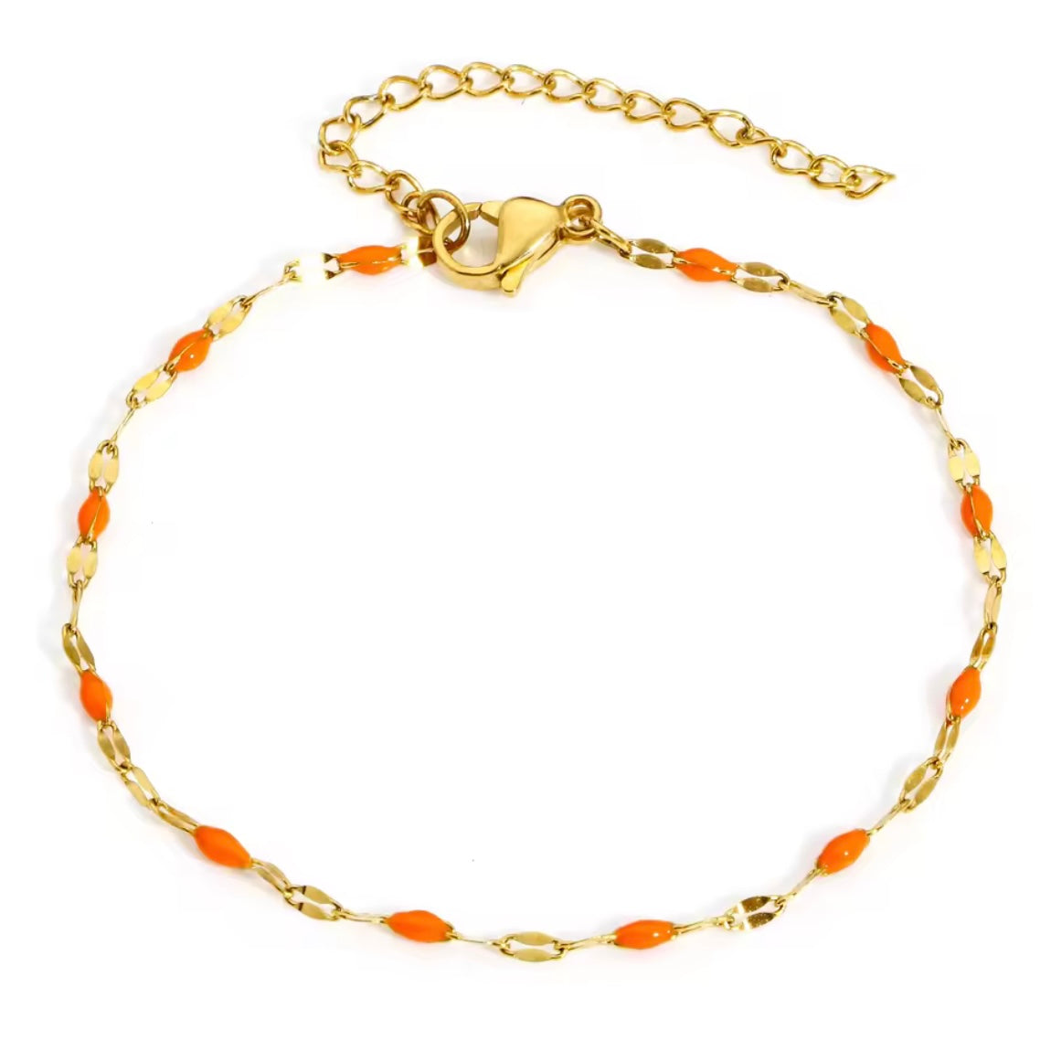 Armband im Paperclip-Stil mit bunter Emaille