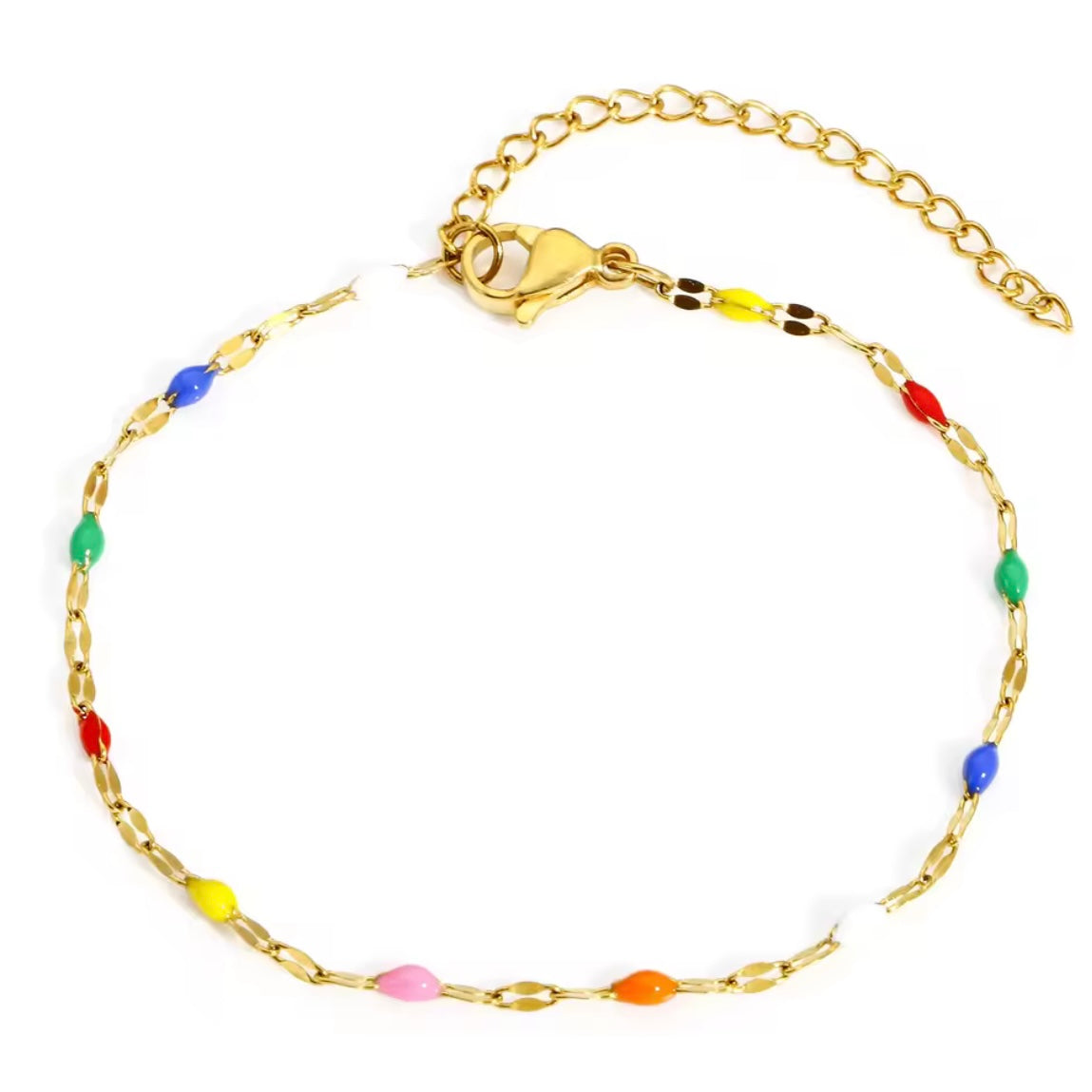Armband im Paperclip-Stil mit bunter Emaille