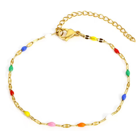 Armband im Paperclip-Stil mit bunter Emaille