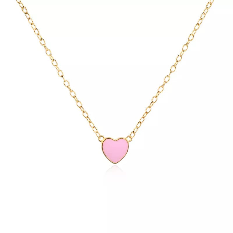 Enamel heart necklace 