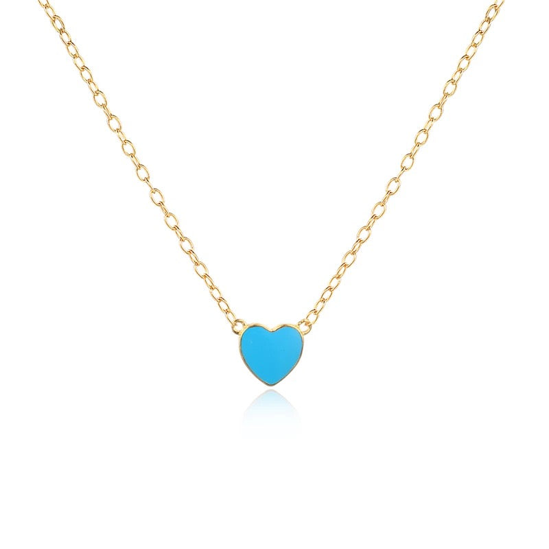 Enamel heart necklace 